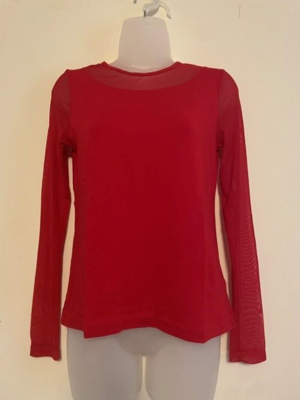 Anatomie Kim Mesh Sleeve Top Atomic Red